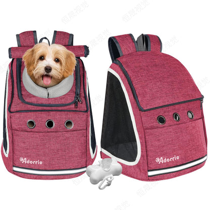 Dog Cat Backpack Carrier for Small Dogs and Cats, Safer Multifunctional Pet Backpack Carrier for Hiking, Walking, Traveling, Outdoor Activities (Pink)…