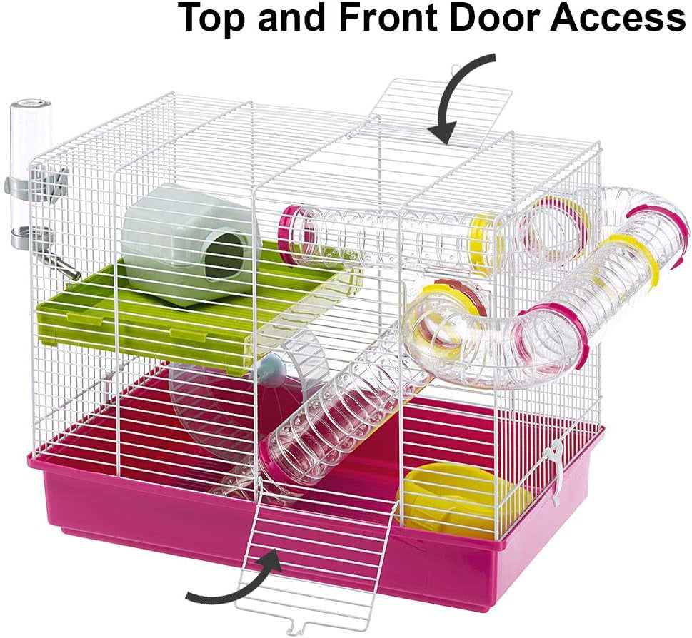 Laura Small Hamster Cage | Fun & Interactive Cage Measures 18.11L X 11.61W X 14.8H & Includes All Accessories